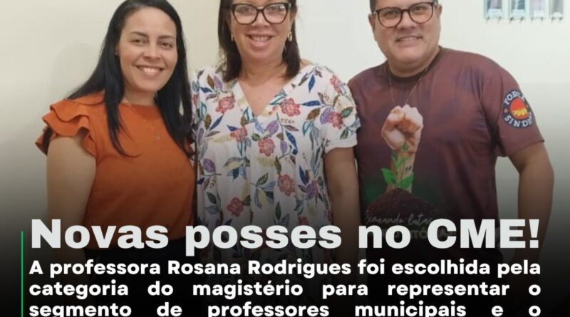 Professores Edjaldo Vieira e Rosana Rodrigues tomaram posse como membros no CME